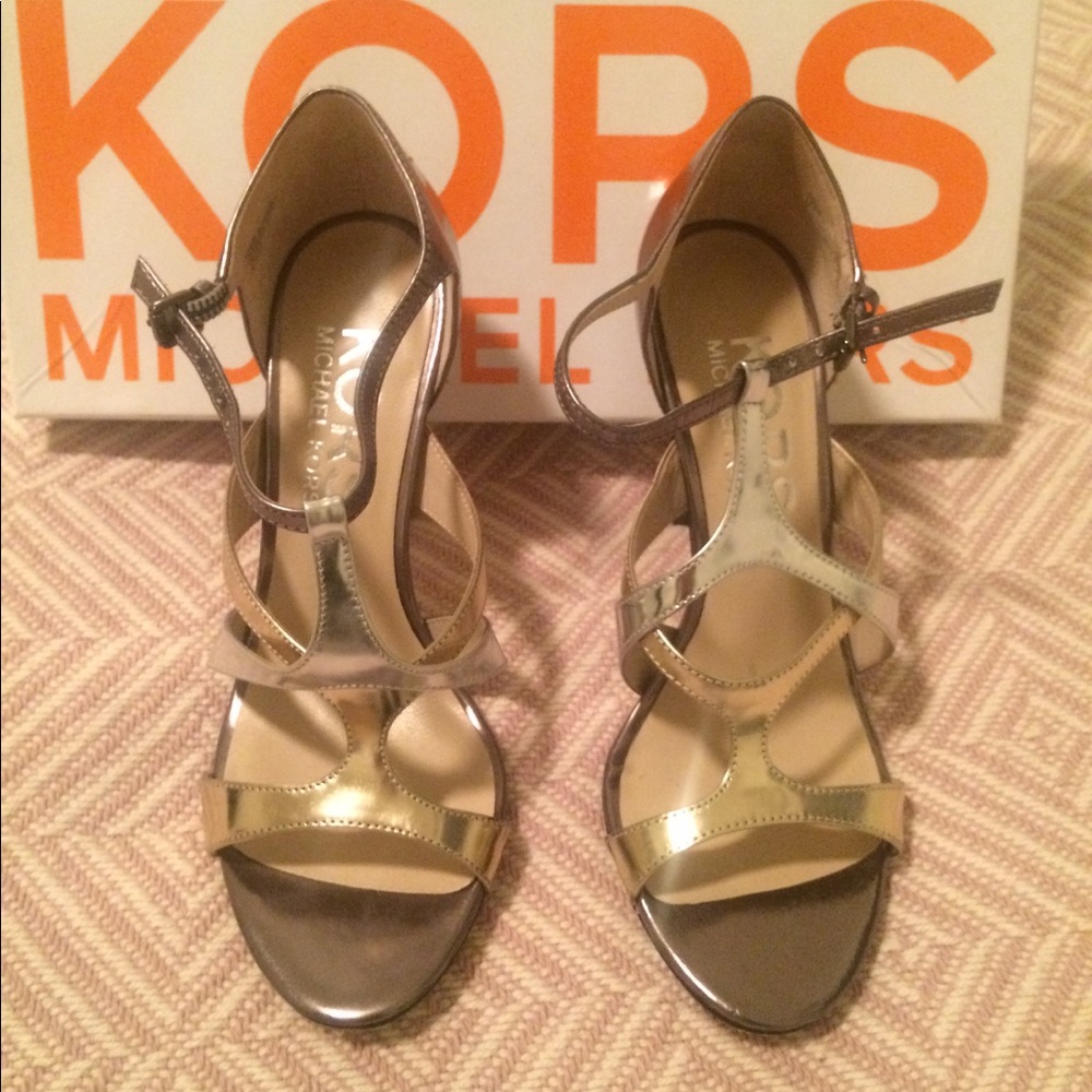 Michael Kors Leather Metallic Heels